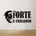 Ver imagem 2 de Adesivo Seja Forte e Corajoso Silhueta de Jesus