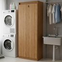 Ver imagem 2 de Armario Multiuso 2 Portas com Chave 160x60 Cm Am3110 Amendoa Tecno Mobili