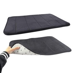 Kit 2 Tapete Soft Banheiro Antiderrapante 40x60cm Preto - 2