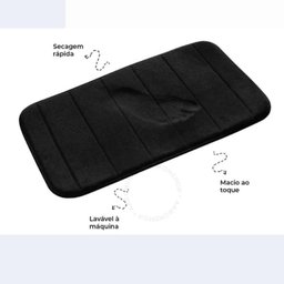 Kit 2 Tapete Soft Banheiro Antiderrapante 40x60cm Preto - 3