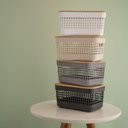 Ver imagem 4 de Cesto Organizador ou 2,5L com Tampa de Bambu Linha Grid
