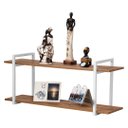 Ver imagem 1 de Nicho Sala e Quarto Branco Com Prateleiras Amadeirado 120cm