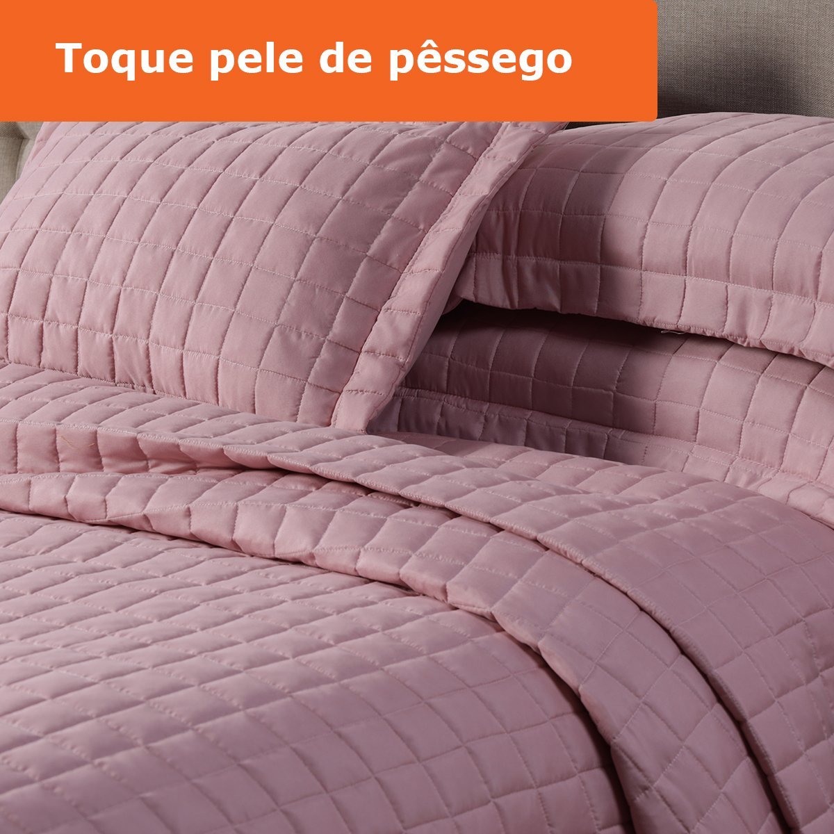 Kit Jogo de Cama 3pçs Elegance Matelado Casal Queen Casen Cor:Rosê - 5