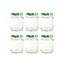 Jogo Potes Vidro Tampa Verde Xadrez 240ml com Lacre 6 Unidades - Mundial - 1