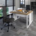 Ver imagem 1 de Plataforma de Trabalho 2 Pessoas 1,20m X 1,20m Pés Metal F5 Cor:macadâmia com Branco