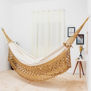 Rede de Dormir Casal Clone Especial Caramelo com Bege