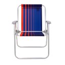 Ver imagem 2 de Cadeira de Praia Tramontina Samoa Alta em Alumínio com Assento Azul Escuro e Laranja