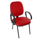 Ver imagem 1 de Cadeira Escritório Auditório Hotel Fixa Estofada com Braço Corsa Vermelho