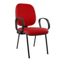 Ver imagem 7 de Cadeira Escritório Auditório Hotel Fixa Estofada com Braço Corsa Vermelho