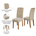 Ver imagem 3 de Conjunto de 2 Cadeiras Estofada Sala de Jantar Grécia Dobuê Madeirado / Bege