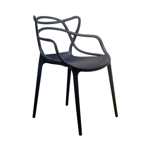 Kit 6 Cadeiras Allegra Preta Design Moderno Área Gourmet Externa Fácil de Limpar