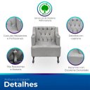 Ver imagem 3 de Kit 2 Poltronas para Sala de Estar Clássica Confortável e Reforçada Suede Elizabeth