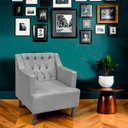 Ver imagem 2 de Kit 2 Poltronas para Sala de Estar Clássica Confortável e Reforçada Suede Elizabeth
