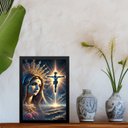 Ver imagem 2 de Quadro Nossa Senhora Das Dores 24x18cm - com Vidro:moldura Preta
