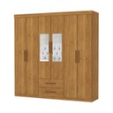 Ver imagem 2 de Guarda-Roupa 6 Portas 2 Gavetas com Espelho Aurora Marrom/Cinamomo