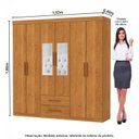 Ver imagem 3 de Guarda-Roupa 6 Portas 2 Gavetas com Espelho Aurora Marrom/Cinamomo
