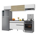 Ver imagem 1 de Armário de Cozinha Compacta 260cm Veneza Multimóveis V3698 Branco/Preto