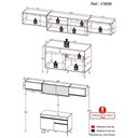 Ver imagem 5 de Armário de Cozinha Compacta 260cm Veneza Multimóveis V3698 Branco/Preto