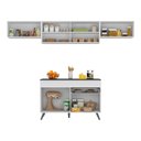 Ver imagem 6 de Armário de Cozinha Compacta 260cm Veneza Multimóveis V3698 Branco/Preto