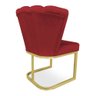 Poltrona Flor Veludo Base Metálica Industrial Dourado - Pallazio Vermelho - 4