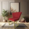 Poltrona Flor Veludo Base Metálica Industrial Dourado - Pallazio Vermelho - 2