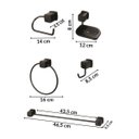 Ver imagem 3 de Kit Acessórios para Banheiro Block 38 Preto Meber Metais
