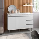 Ver imagem 2 de Cozinha Compacta Andréia 03 Peças com Balcão Gabinete 120cm Branco - Abmaza