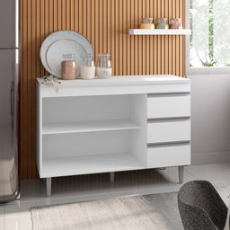 Cozinha Compacta Andréia 03 Peças com Balcão Gabinete 120cm Branco - Abmaza - 5