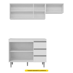 Cozinha Compacta Andréia 03 Peças com Balcão Gabinete 120cm Branco - Abmaza - 3