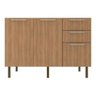 Balcão de Cozinha Gabinete para Pia 120cm 2 Portas 3 Gavetas Multimóveis Cr20441 Freijó - 6