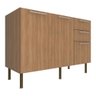 Balcão de Cozinha Gabinete para Pia 120cm 2 Portas 3 Gavetas Multimóveis Cr20441 Freijó - 1