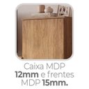 Ver imagem 4 de Cômoda 2 Portas 5 Gavetas com Cabideiro e Pés Chicago Bege/Mel