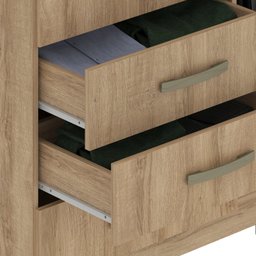 Cômoda 2 Portas 5 Gavetas com Cabideiro e Pés Chicago - 6