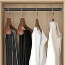 Ver mais imagens de Cômoda 2 Portas 5 Gavetas com Cabideiro e Pés Chicago