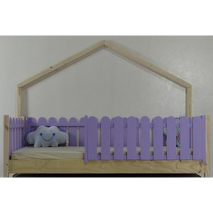 Cama Infantil Solteirão Base Moldura Colorida Madeira Maciça Pinus Grade Cercadinho