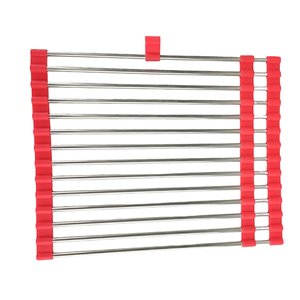 Escorredor Esteira Inox Louça Cozinha Pia Flexivel Extensivel Multiuso Silicone Dobravel Compacto Br