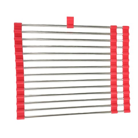 Escorredor Esteira Inox Louça Cozinha Pia Flexivel Extensivel Multiuso Silicone Dobravel Compacto Br