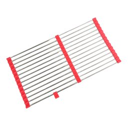 Escorredor Esteira Inox Louça Cozinha Pia Flexivel Extensivel Multiuso Silicone Dobravel Compacto Br - 7
