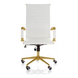 Cadeira de Escritório Giratoria Eames Branca -gold:dourado Matte - 2