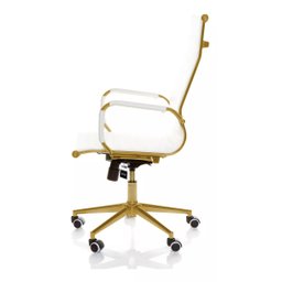 Cadeira de Escritório Giratoria Eames Branca -gold:dourado Matte - 3