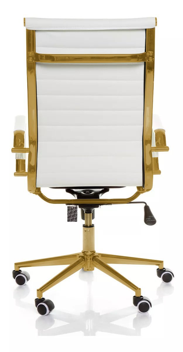 Cadeira de Escritório Giratoria Eames Branca -gold:dourado Matte - 4