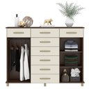 Ver imagem 3 de Cômoda 8 Gavetas 2 Portas com Cabideiro e Pés Malibu