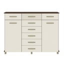 Ver imagem 2 de Cômoda 8 Gavetas 2 Portas com Cabideiro e Pés Malibu