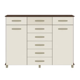 Cômoda 8 Gavetas 2 Portas com Cabideiro e Pés Malibu - 2 Cômoda 8 Gavetas 2 Portas com Cabideiro e Pés Malibu - 2