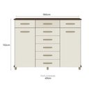 Ver imagem 4 de Cômoda 8 Gavetas 2 Portas com Cabideiro e Pés Malibu