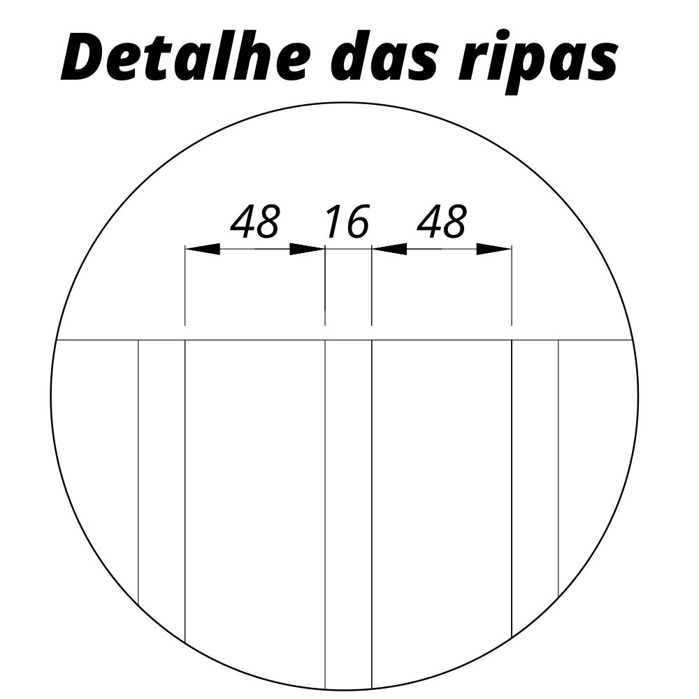 Painel Ripado Decorativo 49,6cm Nobre Gelius Móveis - 8