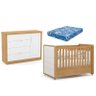 Berço Americano com Capitonê New Boucle e Cômoda Infantil Tutto New Freijó e Colchão Ortobom - Matic - 1