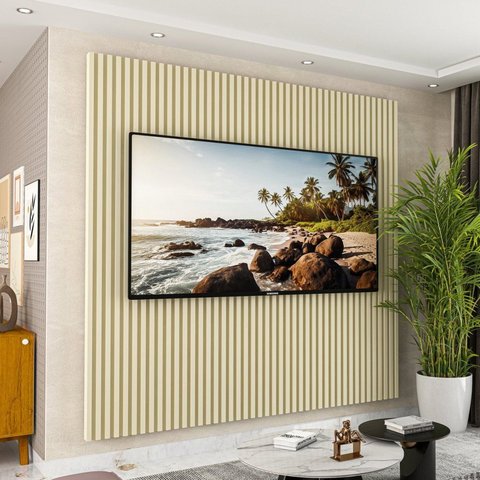 Painel para TV até 65 Polegadas Ripado com LED 174cm x 180cm 100% MDF Supremo