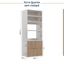 Cozinha Modulada 5 Peças Sem Tampo 2 Aéreos 2 Balcões 1 Torre Quente Ipanema CabeCasa MadeiraMadeira - 19