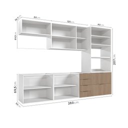 Cozinha Modulada 5 Peças Sem Tampo 2 Aéreos 2 Balcões 1 Torre Quente Ipanema CabeCasa MadeiraMadeira - 6